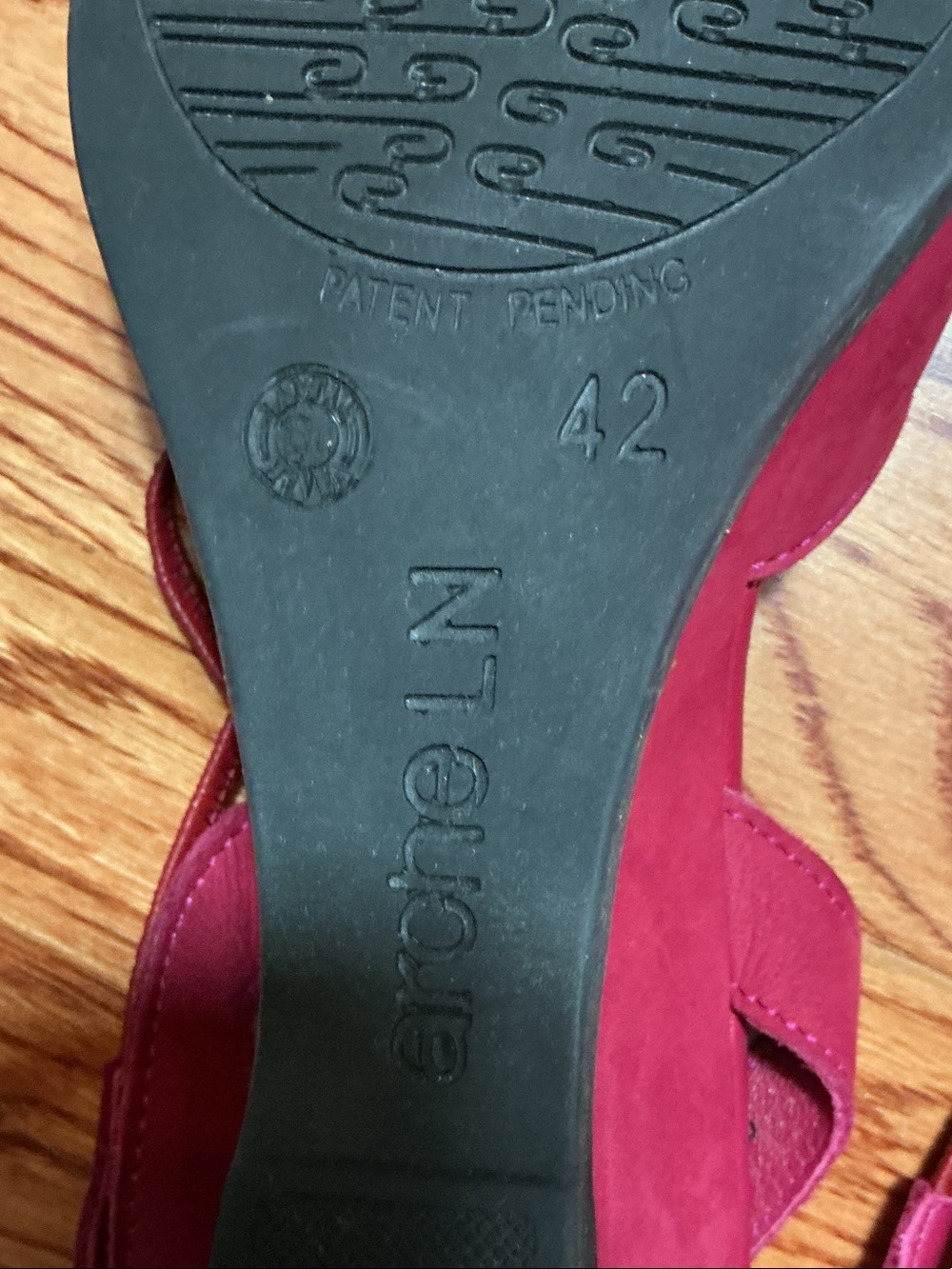 Arche Women's Berry Red Suede Slingback Sandals - Picture 2 of 9